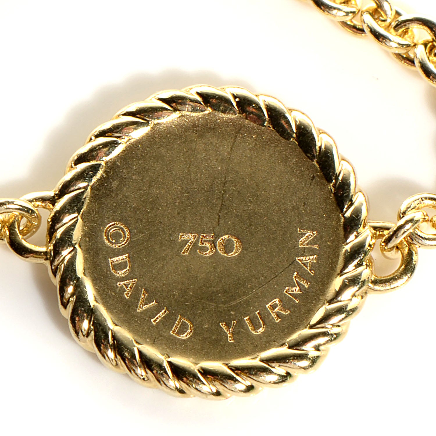 David Yurman 18K Yellow Gold Diamond Blue Sapphire Cable Collectibles Evil Eye Bracelet 5 of 6