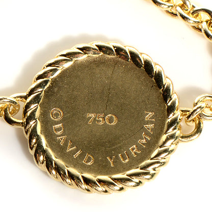 David Yurman 18K Yellow Gold Diamond Blue Sapphire Cable Collectibles Evil Eye Bracelet 5 of 6