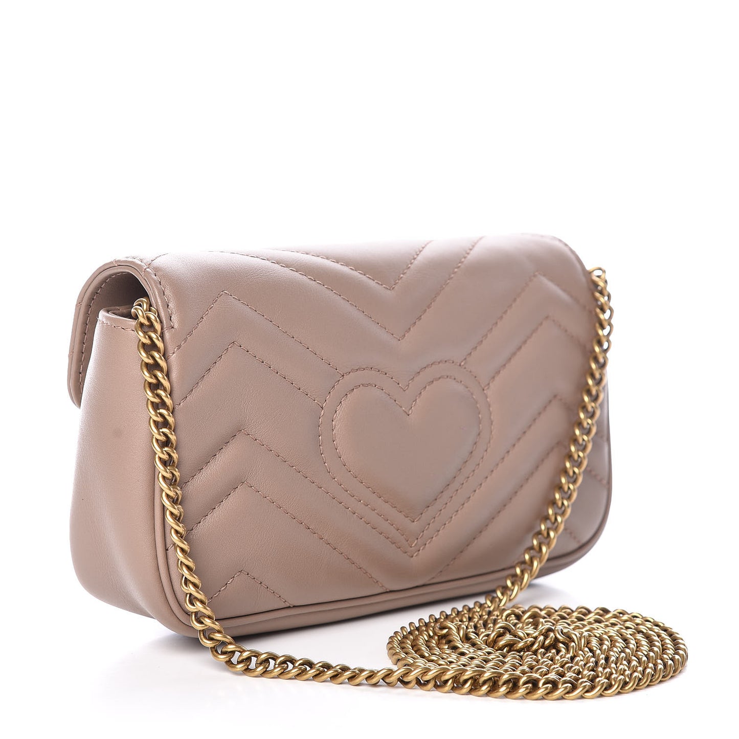 Calfskin Matelasse Super Mini GG Marmont Shoulder Bag Porcelain Rose