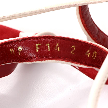 Valentino Garavani Suede Free Rockstud Ankle T-Strap 105mm Sandals 40 Rosso Valentino White 7 of 8