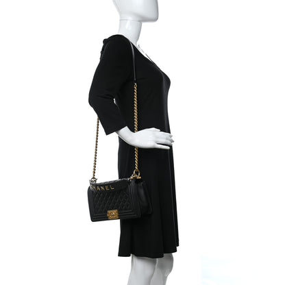Chanel Calfskin Medium Boy Logo Top Handle Flap Black 2 of 15