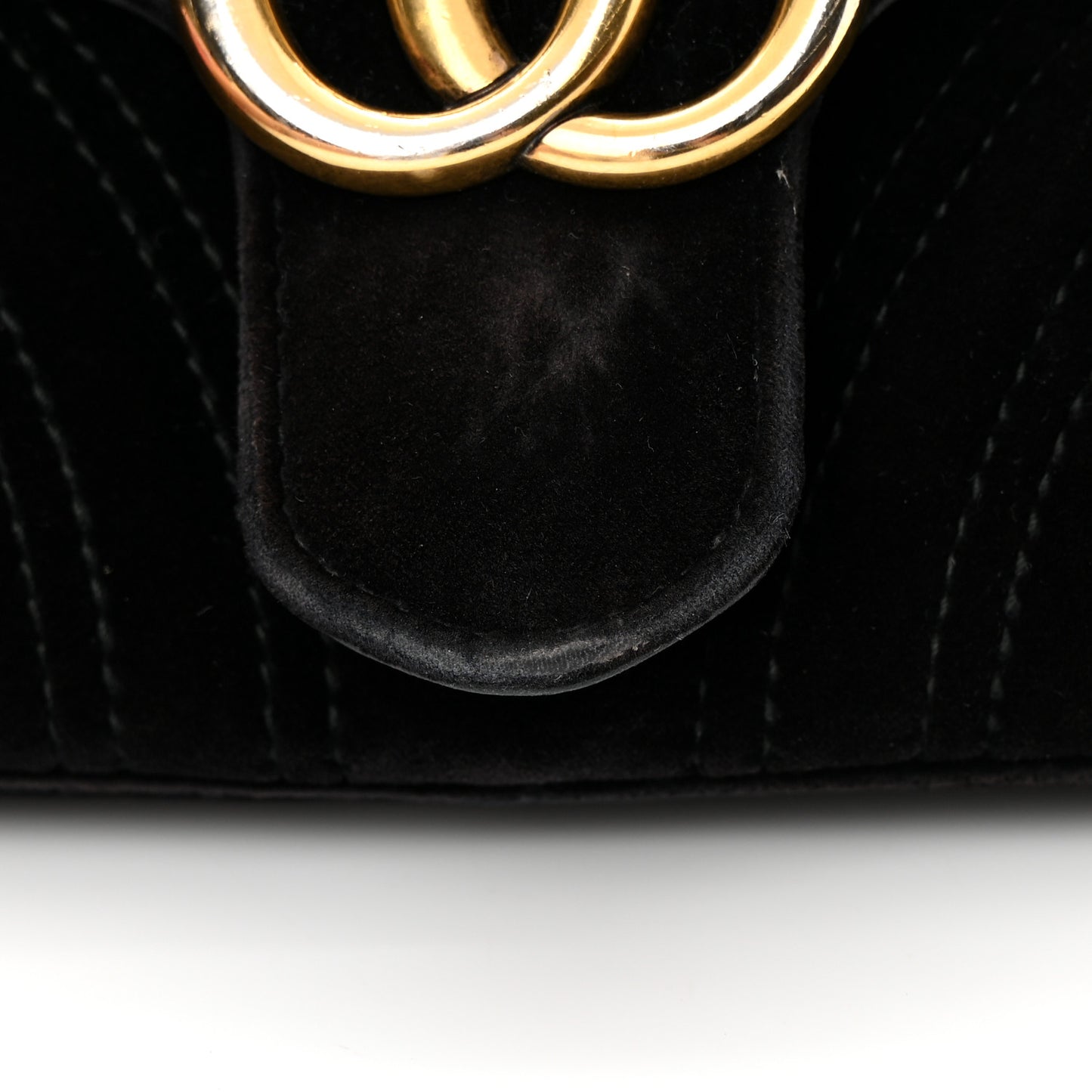 Velvet Matelasse Mini GG Marmont Shoulder Bag Black