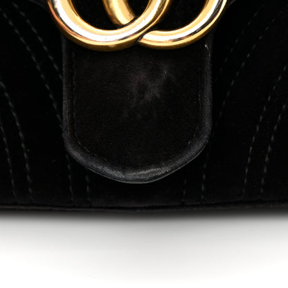 Gucci Velvet Matelasse Mini GG Marmont Shoulder Bag Black 19 of 25