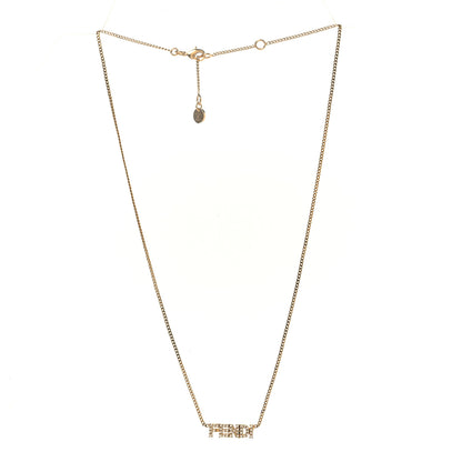 Fendi Metal Logo Charm Necklace Gold 3 of 5