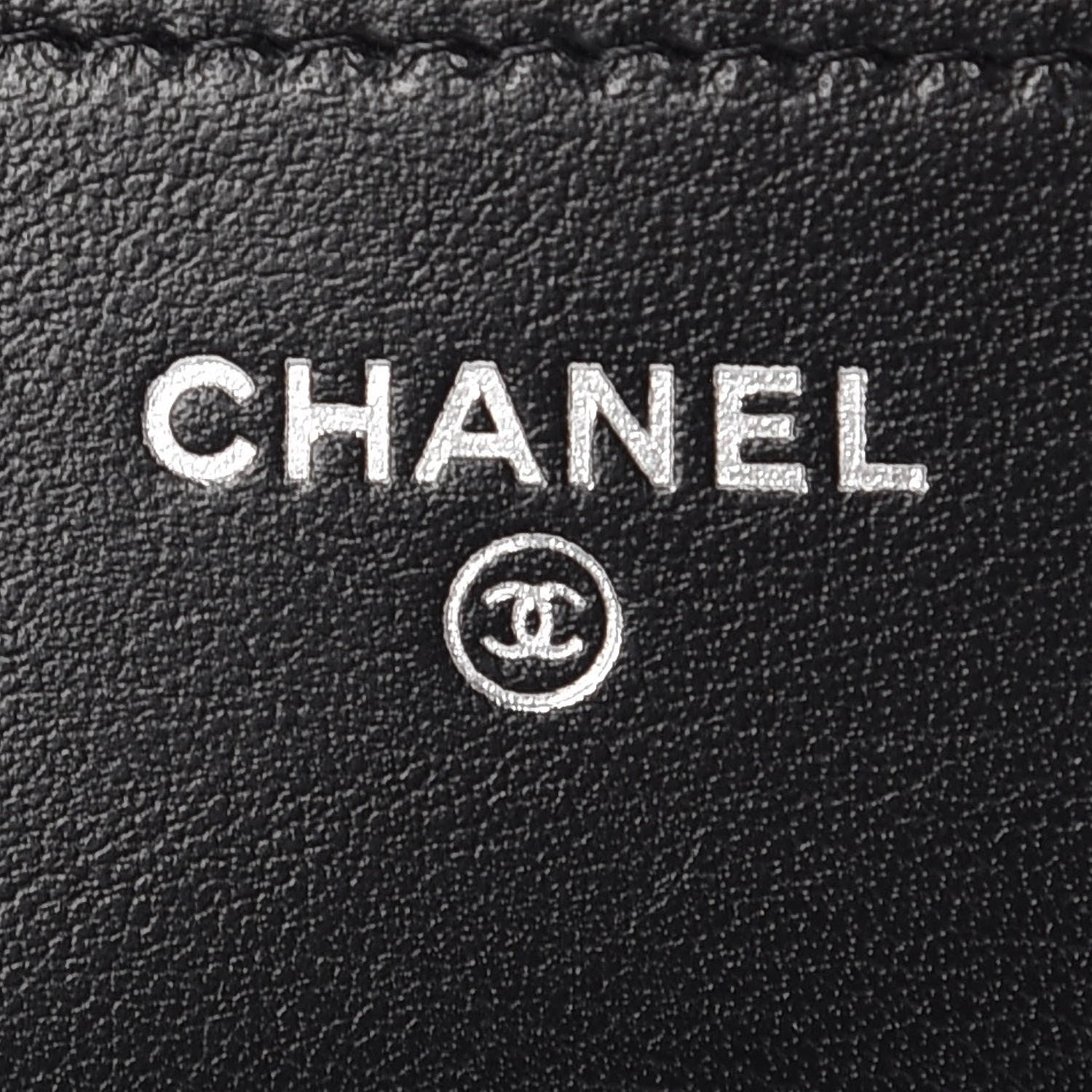 Chanel Lambskin Camellia Embossed Wallet On Chain WOC Black 8 of 11