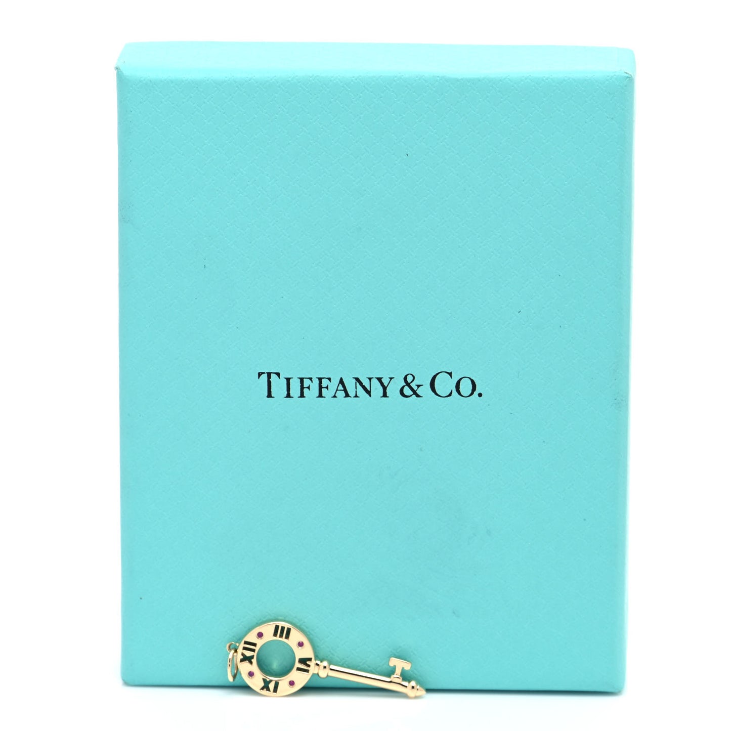 18K Yellow Gold Ruby Atlas Pierced Key Pendant