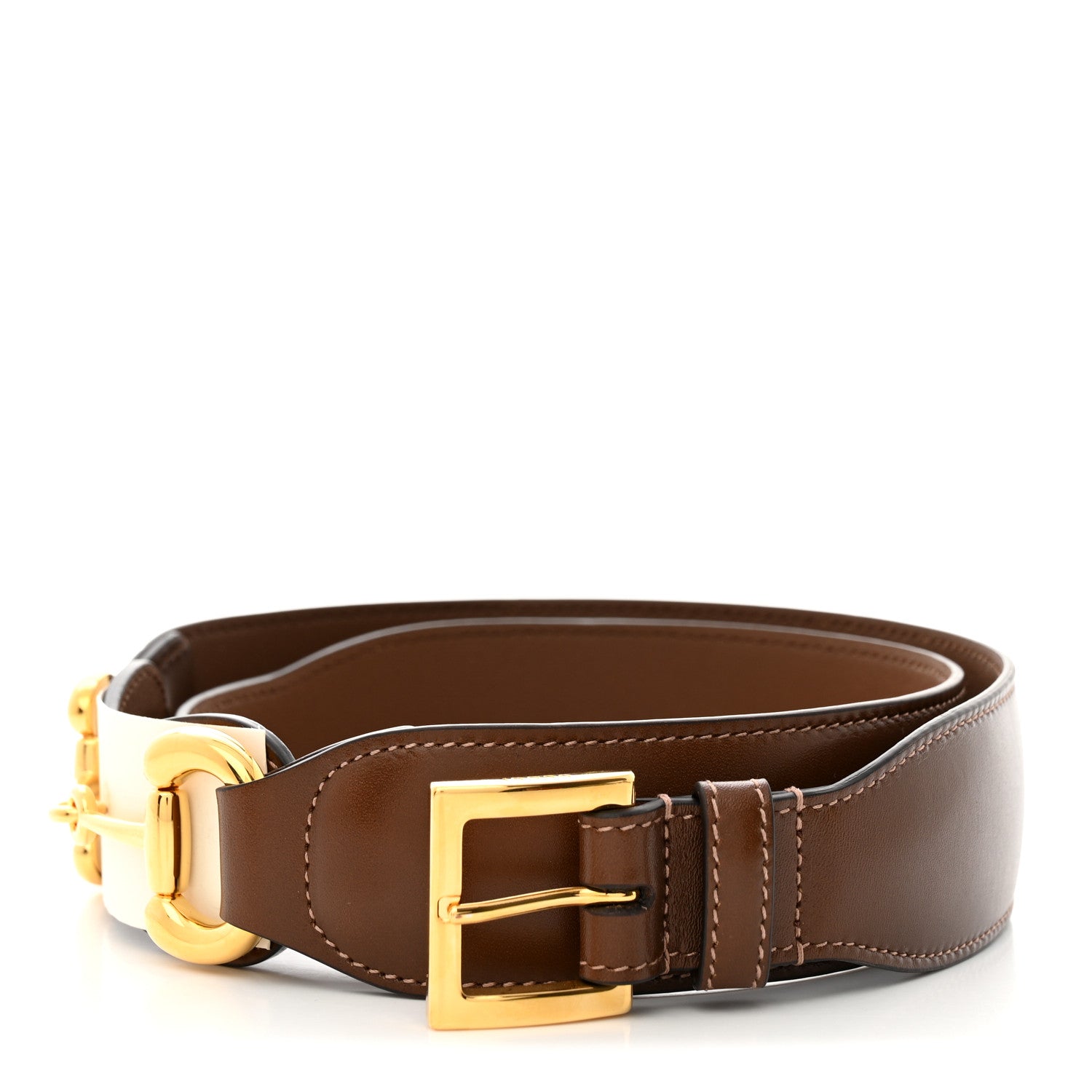 Gucci Efesto Leather Horsebit 25mm Belt 80 32 Brown Sugar 1 of 6