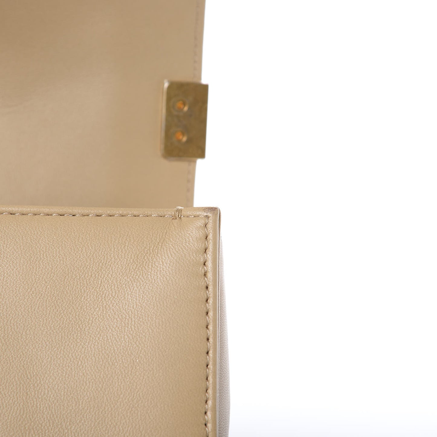 Lambskin Quilted Medium Boy Flap Light Beige