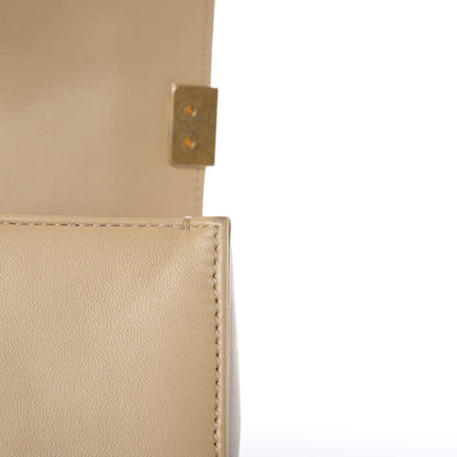 Chanel Lambskin Quilted Medium Boy Flap Light Beige 12 of 13