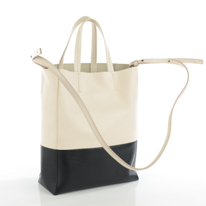 Celine Grained Calfskin Small Vertical Bi-Cabas Cream Black 3 of 7
