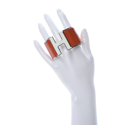 Hermes Enamel Extra Wide Clic Clac H Bracelet GM Orange Fruite White 2 of 6