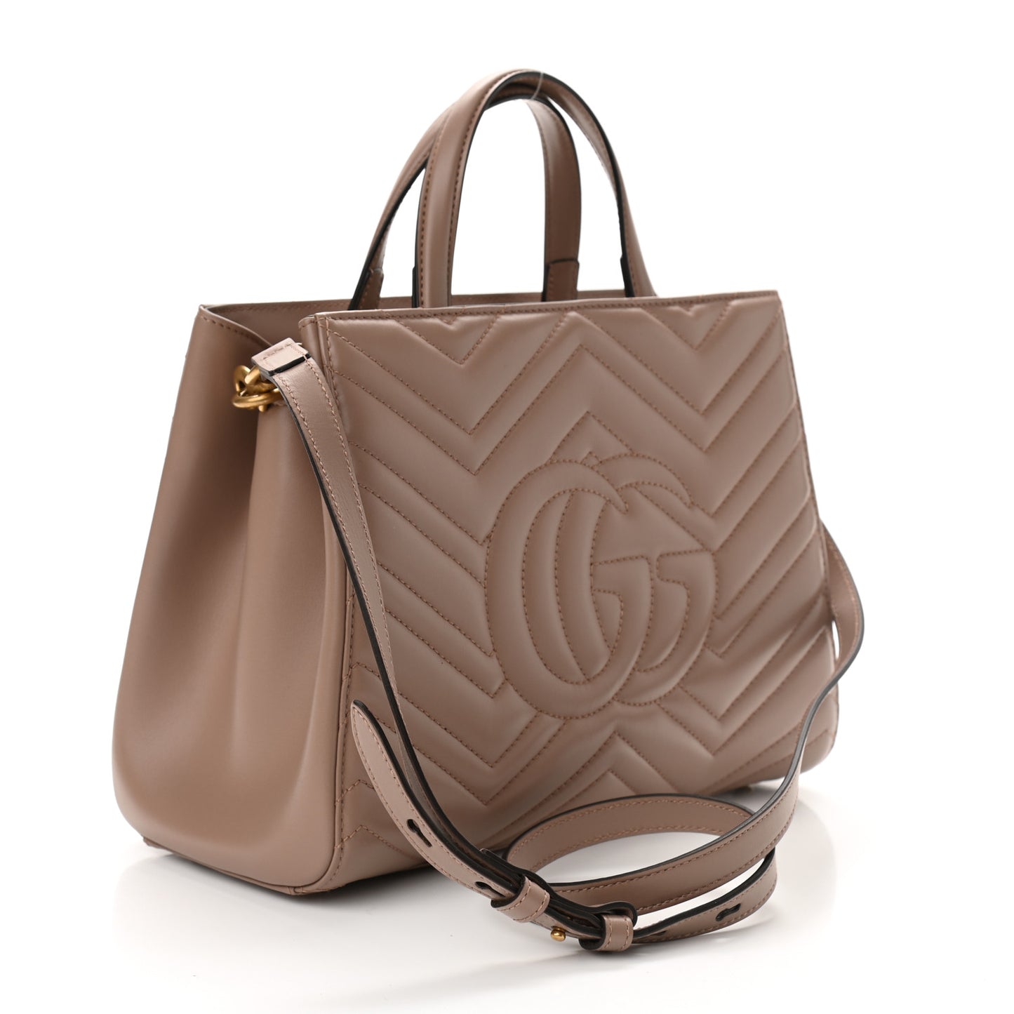 Calfskin Matelasse Small GG Marmont Tote Porcelain Rose