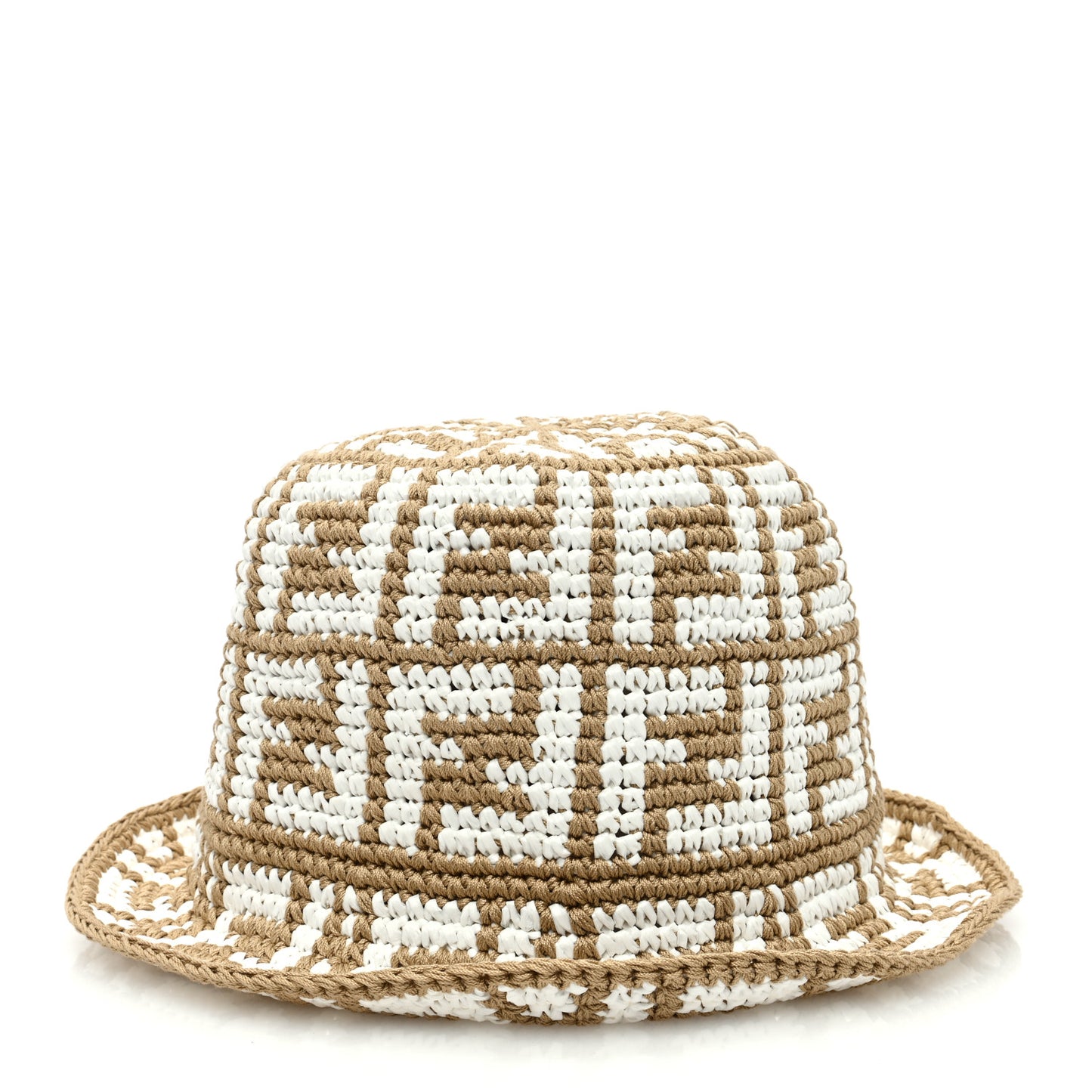 Cotton Rayon FF Woven Bucket Hat S/M Beige