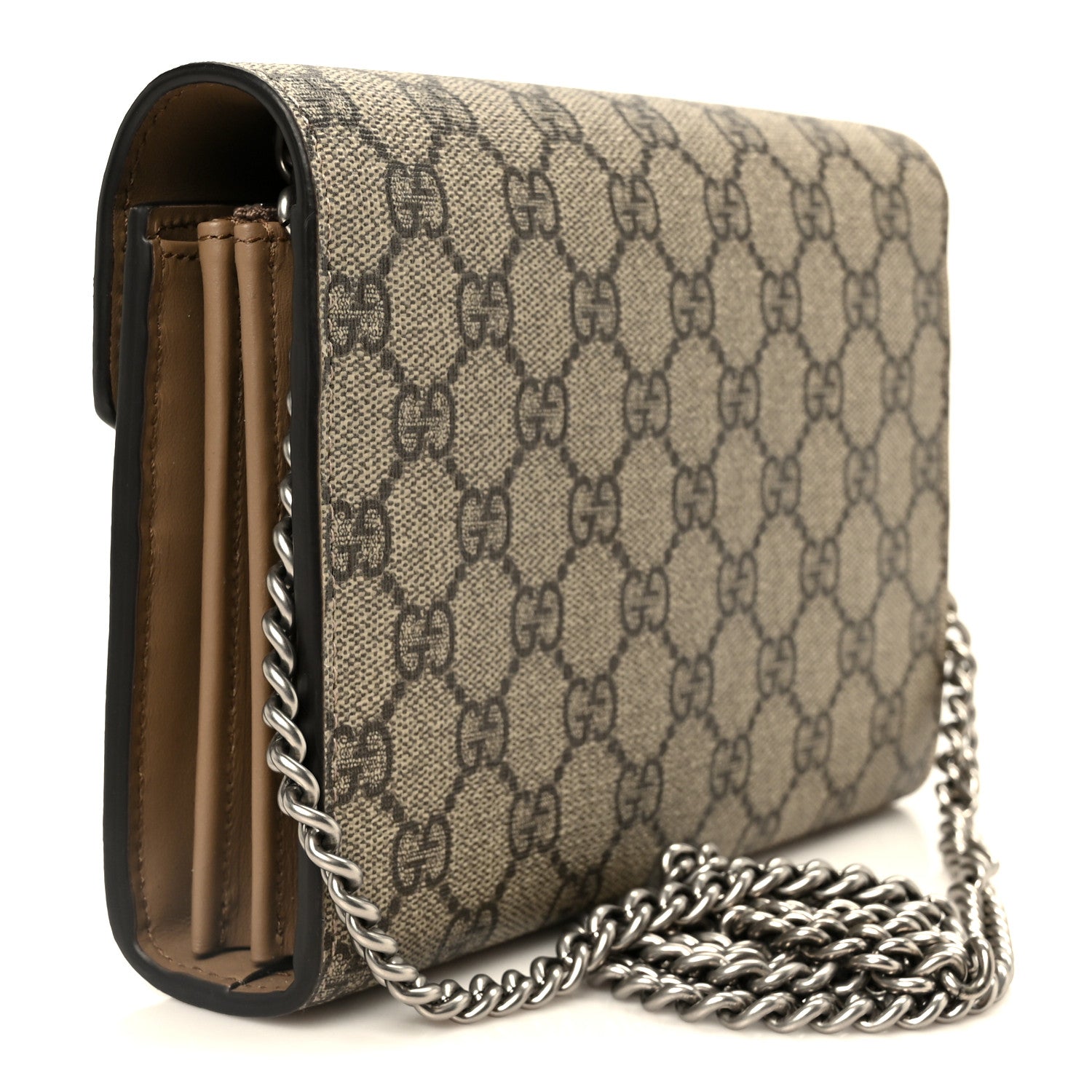 Gucci GG Supreme Monogram Mini Dionysus Chain Wallet Beige Taupe 3 of 10