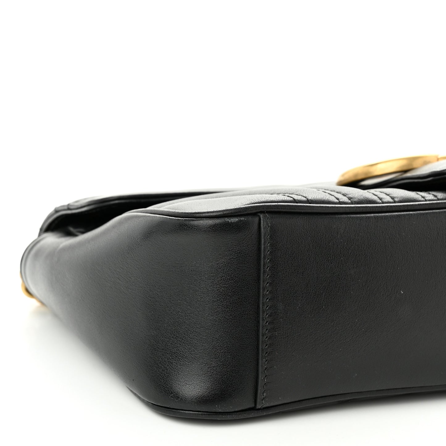 Calfskin Matelasse Small GG Marmont Shoulder Bag Black