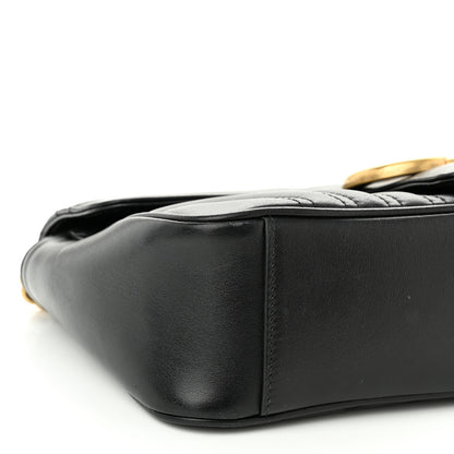 Gucci Calfskin Matelasse Small GG Marmont Shoulder Bag Black 9 of 10