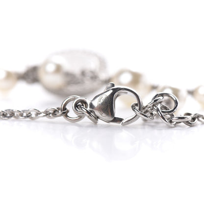 Chanel Crystal Pearl CC Bracelet Silver 4 of 4