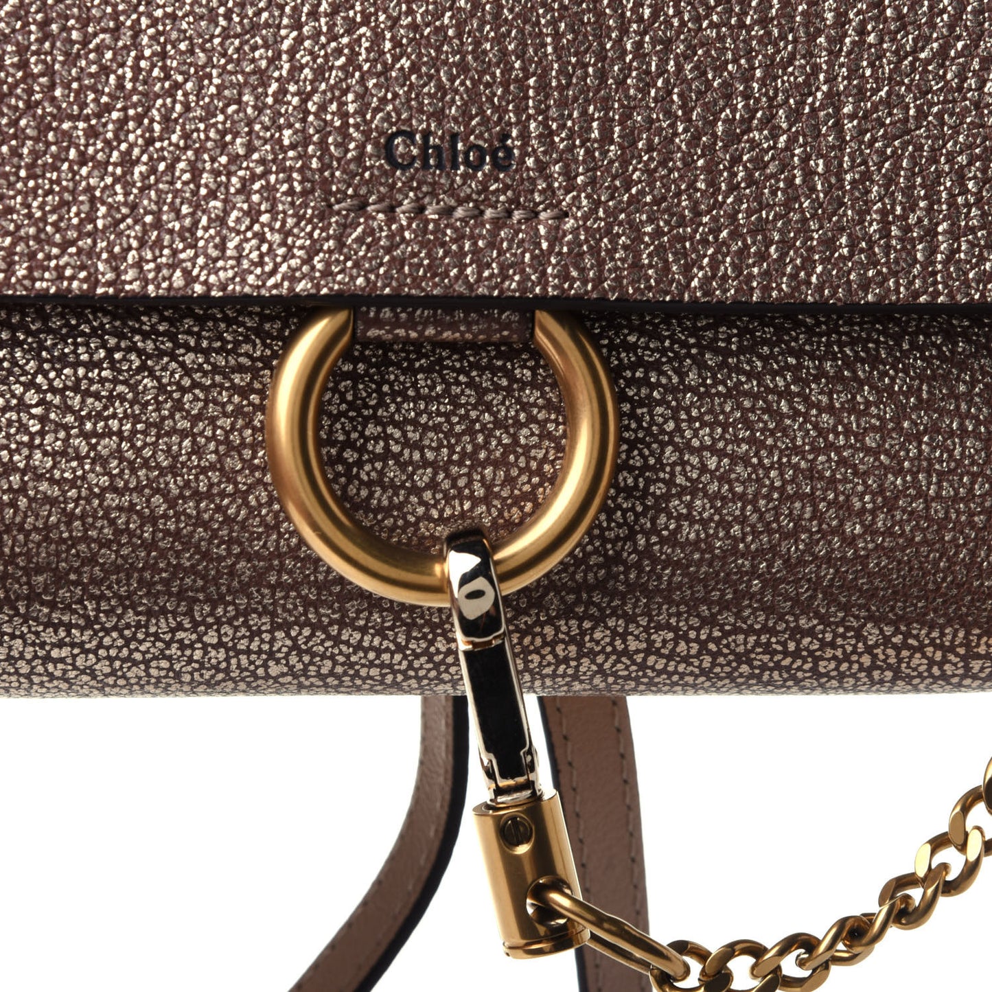 Metallic Goatskin Mini Faye Shoulder Bag Gold