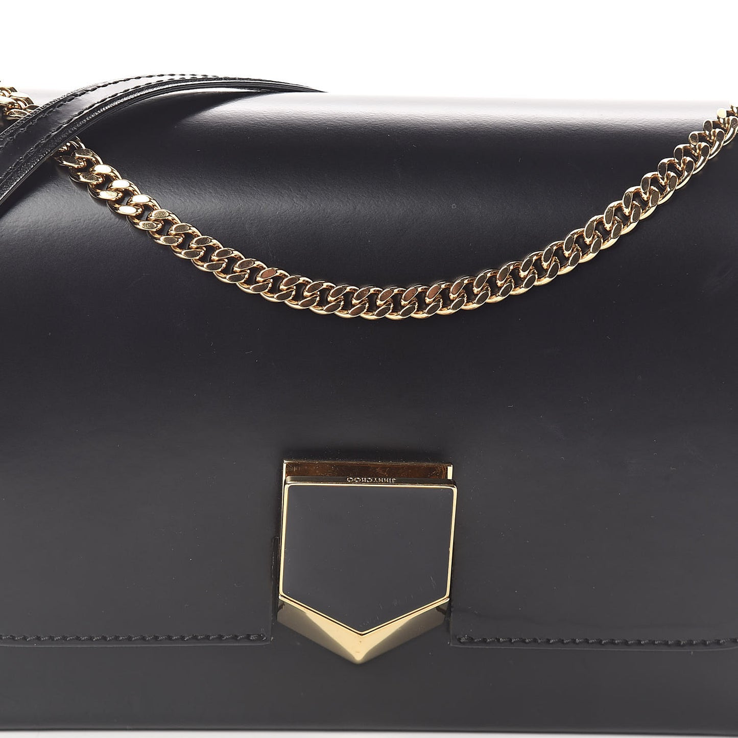 Smooth Calfskin Lockett Petite Shoulder Bag Black