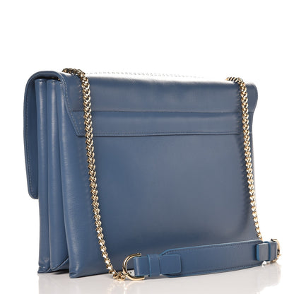 Lanvin Lambskin Studded Medium Sugar Flap Shoulder Bag Blue 3 of 10