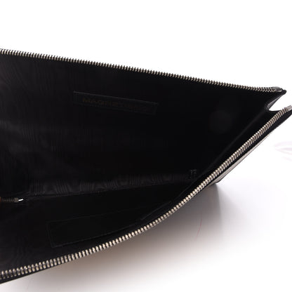 Gucci X SEGA Calfskin GUCCY Stars Zip Clutch Bag Black Gold 5 of 8