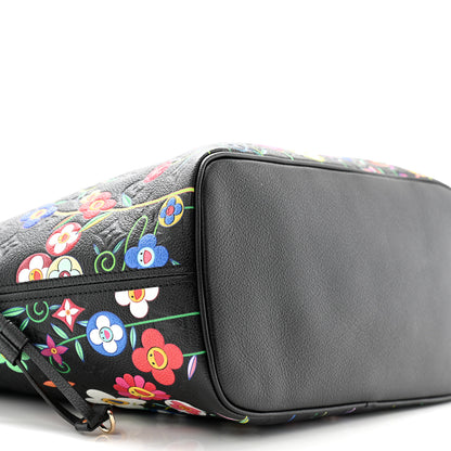 Louis Vuitton LV X TM Empreinte Flowers Neverfull MM Black 9 of 10