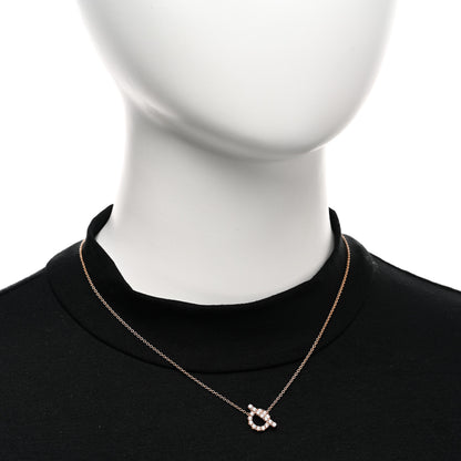 Hermes 18K Rose Gold Diamond Finesse Pendant Necklace 2 of 6