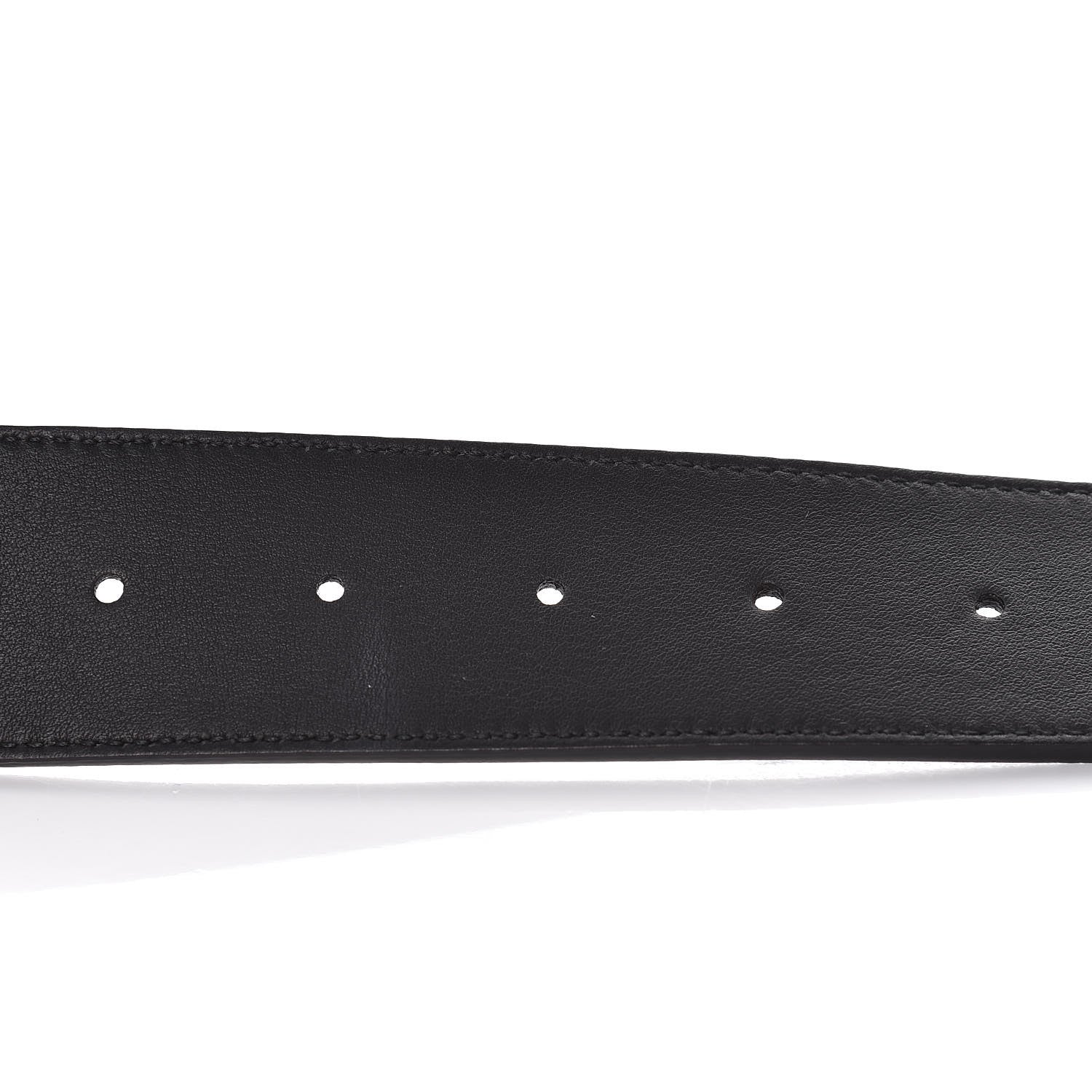 Gucci Textured Dollar Calfskin Nickel Double G 40mm Belt 95 38 Black 6 of 7