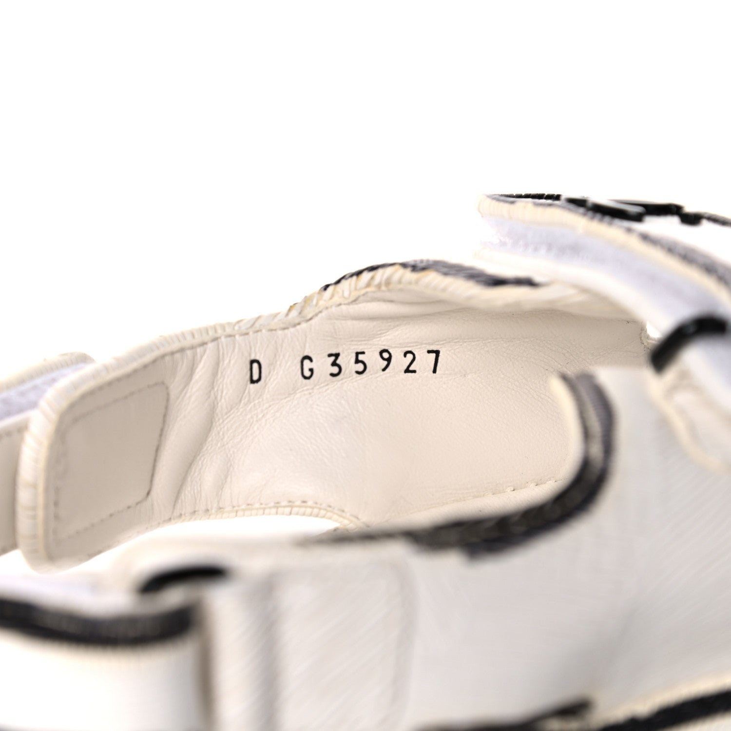 Chanel Printed Calfskin Velcro Dad Sandals 42 White Black 8 of 12