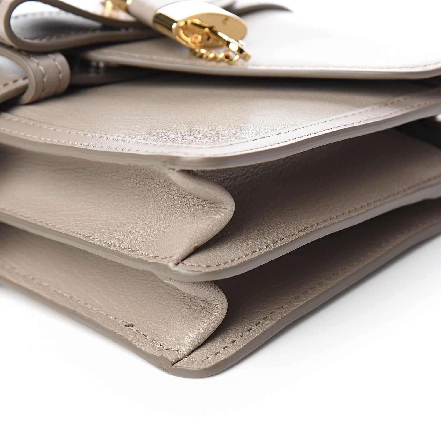 Chloe Shiny Goatskin Calfskin Aby Chain Shoulder Bag Motty Grey 7 of 8