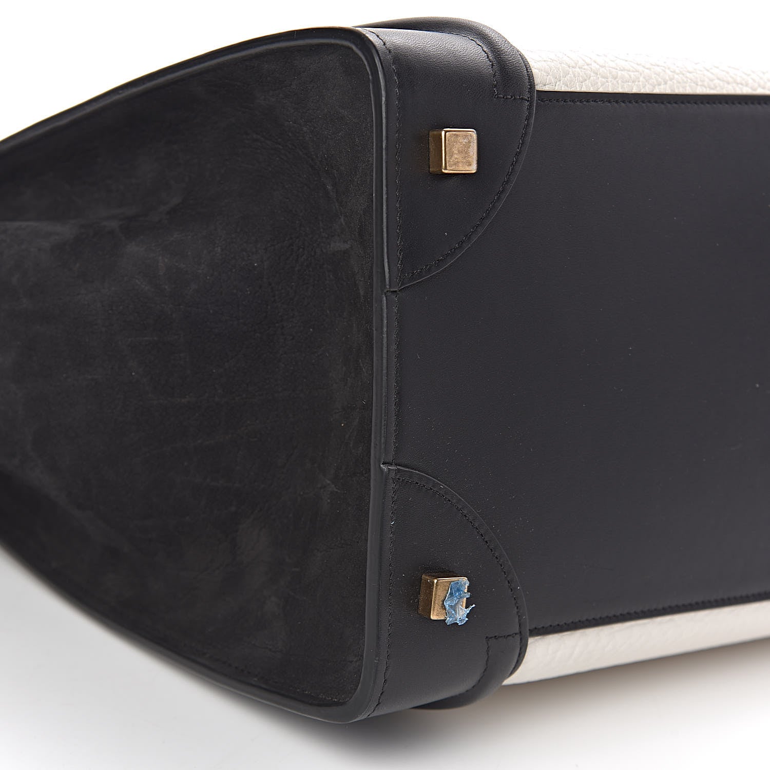Celine Bullhide Calfskin Mini Bi-Color Luggage Black White 12 of 17