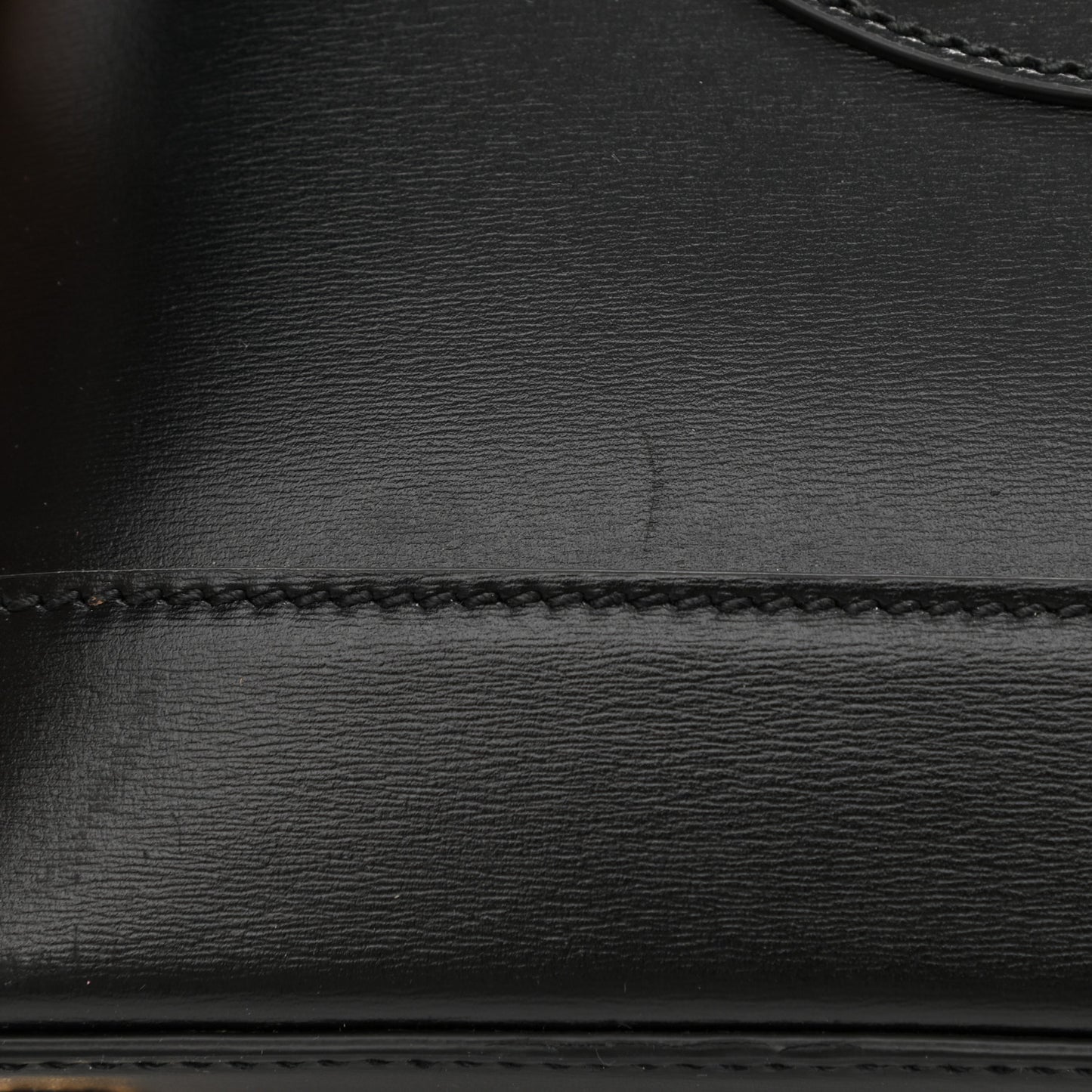 Boarded Plutone Calfskin Small Horsebit 1955 Top Handle Bag Black