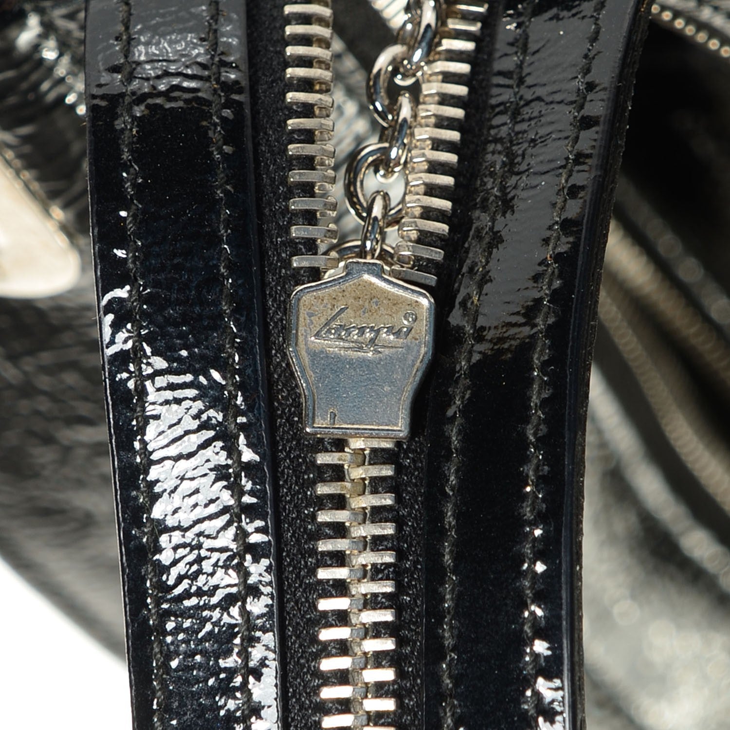 Balenciaga Patent Leather Stingray Cherche Midi Chain Shoulder Bag Black 8 of 9