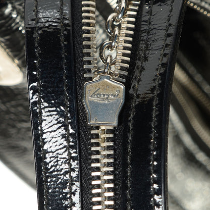 Balenciaga Patent Leather Stingray Cherche Midi Chain Shoulder Bag Black 8 of 9