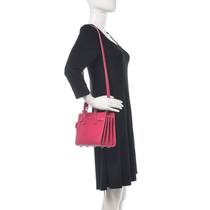 Saint Laurent Grained Calfskin Nano Sac De Jour Fuchsia 2 of 11