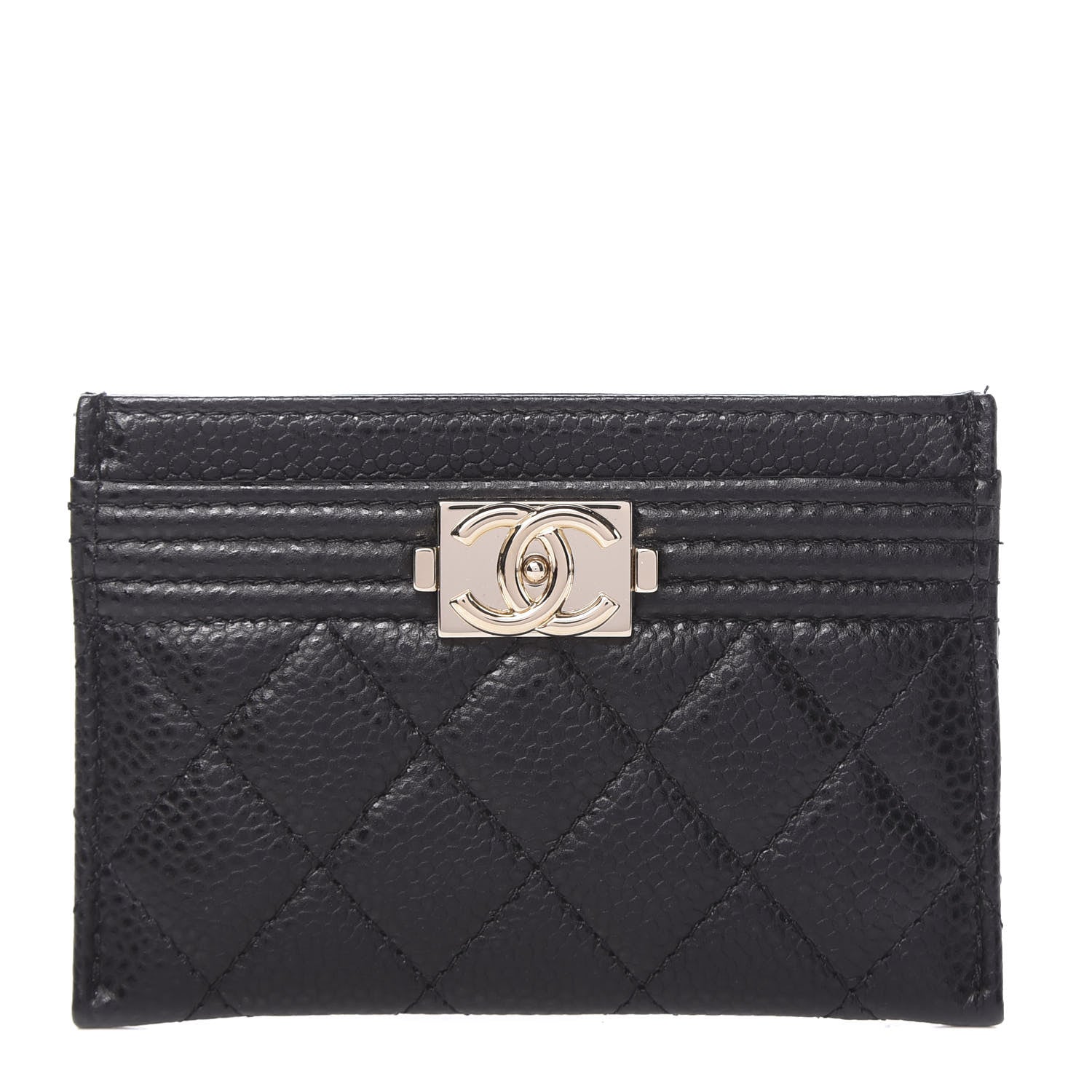 Chanel Caviar Quilted Boy Card Holder Black 1 of 8