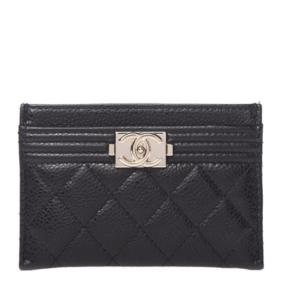 Chanel Caviar Quilted Boy Card Holder Black 1 of 8