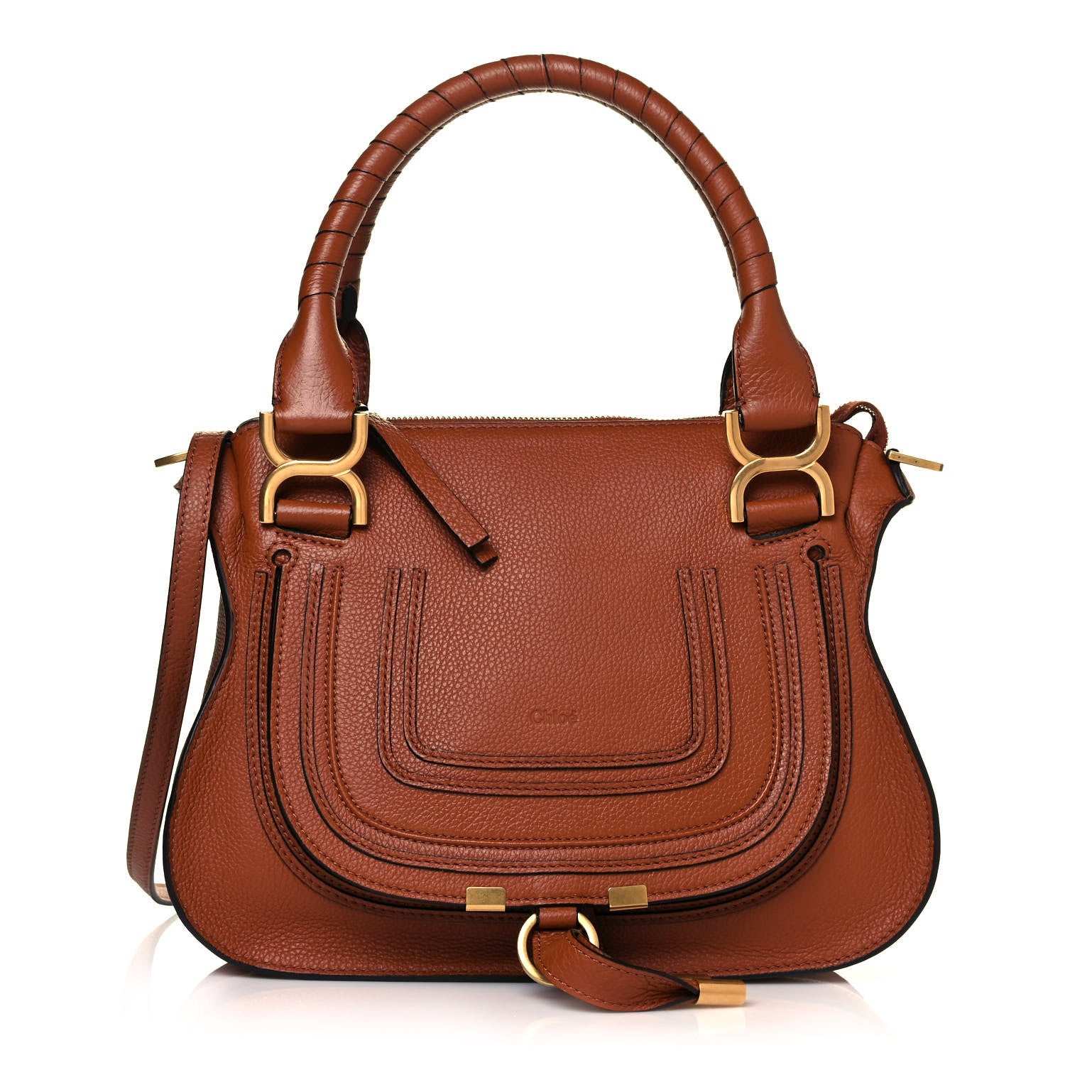 Chloe Calfskin Small Marcie Satchel Tan 1 of 12