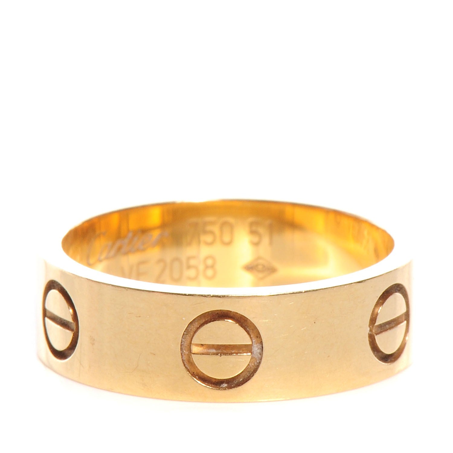 Cartier 18K Yellow Gold 5.5mm LOVE Ring 51 5.75 1 of 4