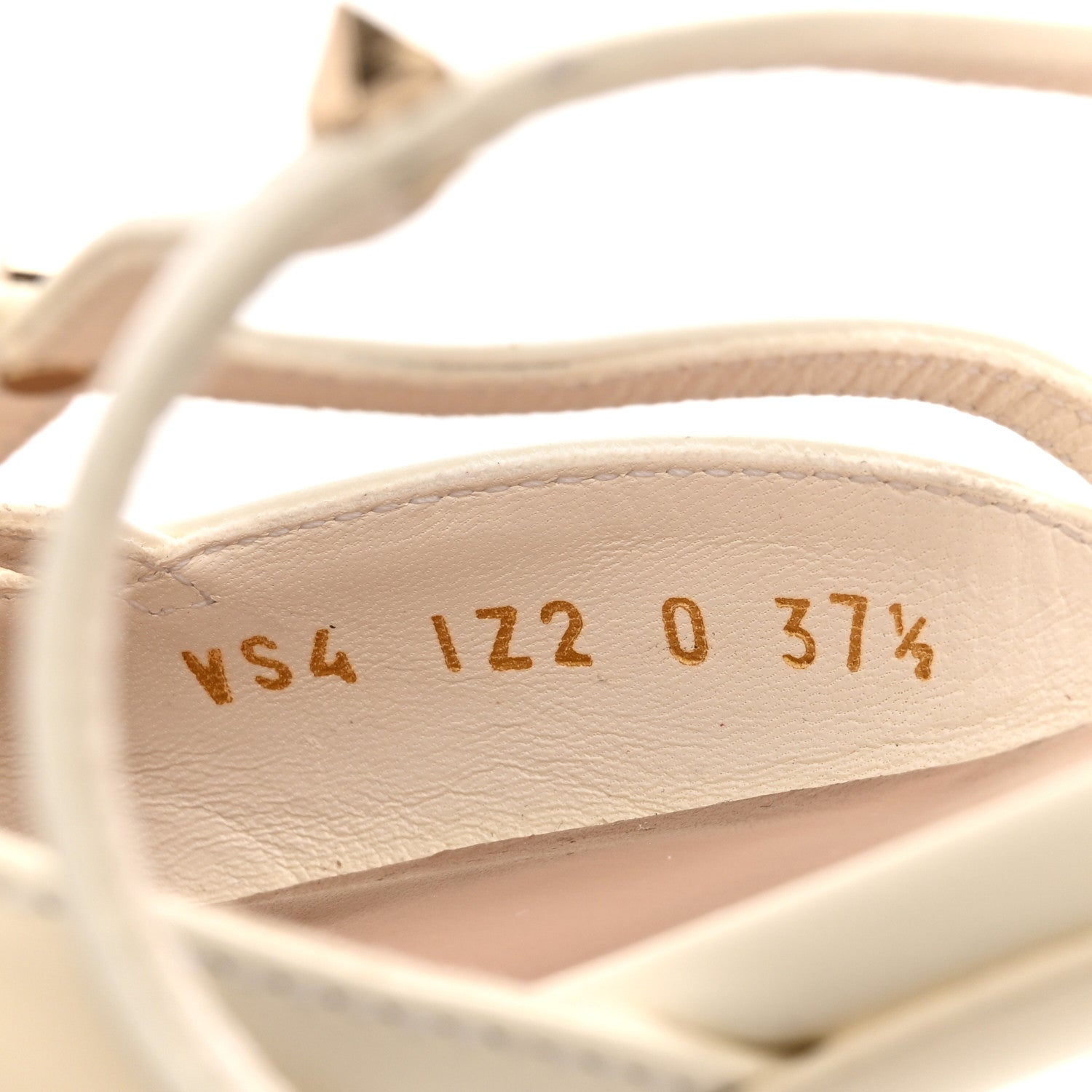 Valentino Garavani Calfskin Rockstud Wispy Mules 37.5 Ivory 9 of 10