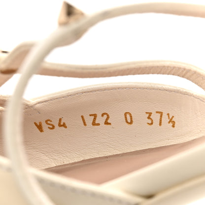 Valentino Garavani Calfskin Rockstud Wispy Mules 37.5 Ivory 9 of 10