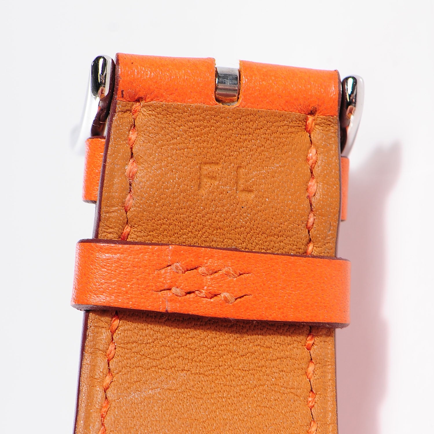 Hermes Stainless Steel Swift 30.5mm Heure H Hour Quartz Watch Orange 6 of 11