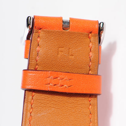 Hermes Stainless Steel Swift 30.5mm Heure H Hour Quartz Watch Orange 6 of 11