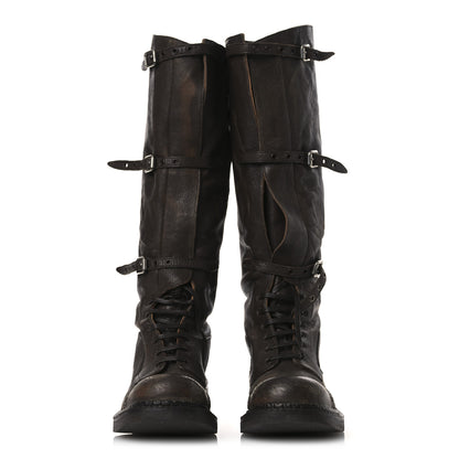 Miu Miu Antique Calfskin Buckle Boots 36.5 Cacao 3 of 14