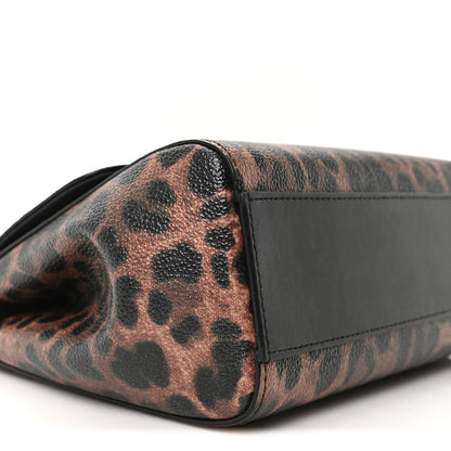 Dolce & Gabbana Dauphine Leopard Print Small Miss Sicily Satchel Black 8 of 9