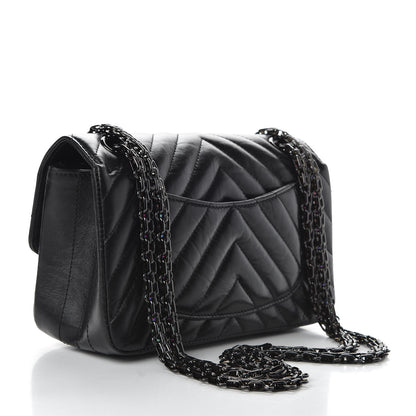 Chanel Aged Calfskin Chevron Quilted 2.55 Reissue Mini Flap So Black 3 of 14
