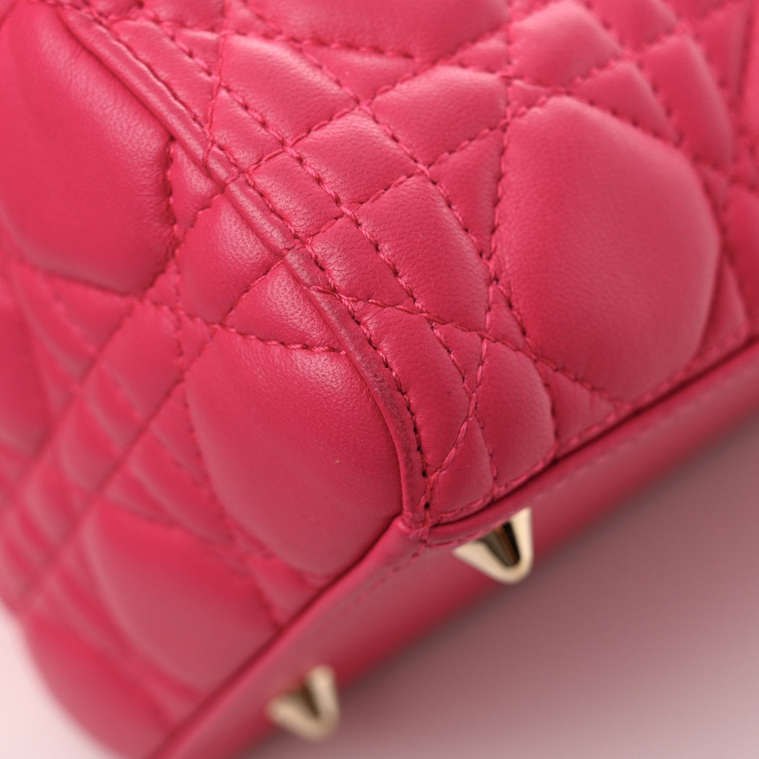 Christian Dior Lambskin Cannage Medium Lady Dior Fuchsia 15 of 15