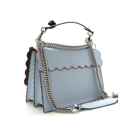 Fendi Vitello Liberty Lucido Flowerland Scalloped Studded Kan I Shoulder Bag Azzurro Polvere Multicolor 3 of 11