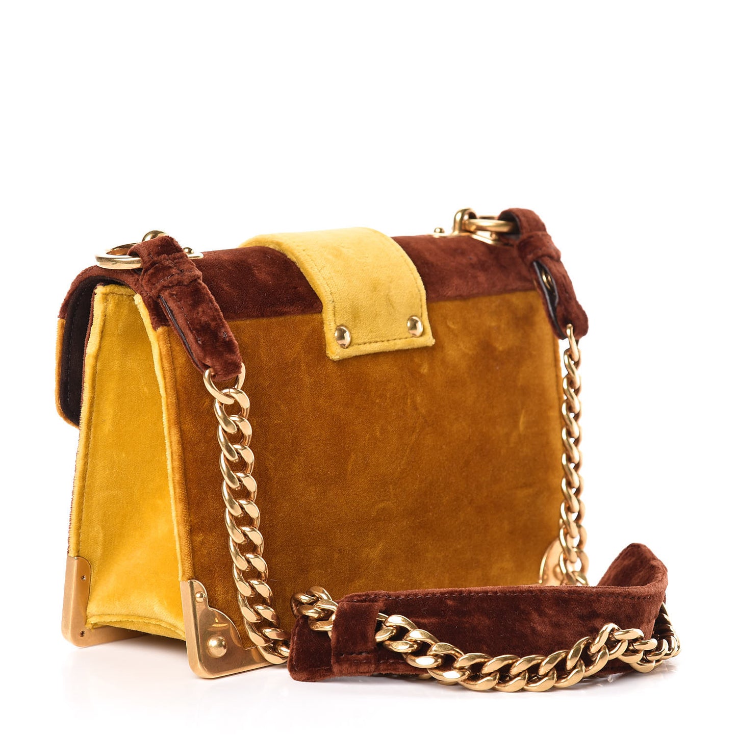 Velluto Lions Head Cahier Shoulder Bag Ambra