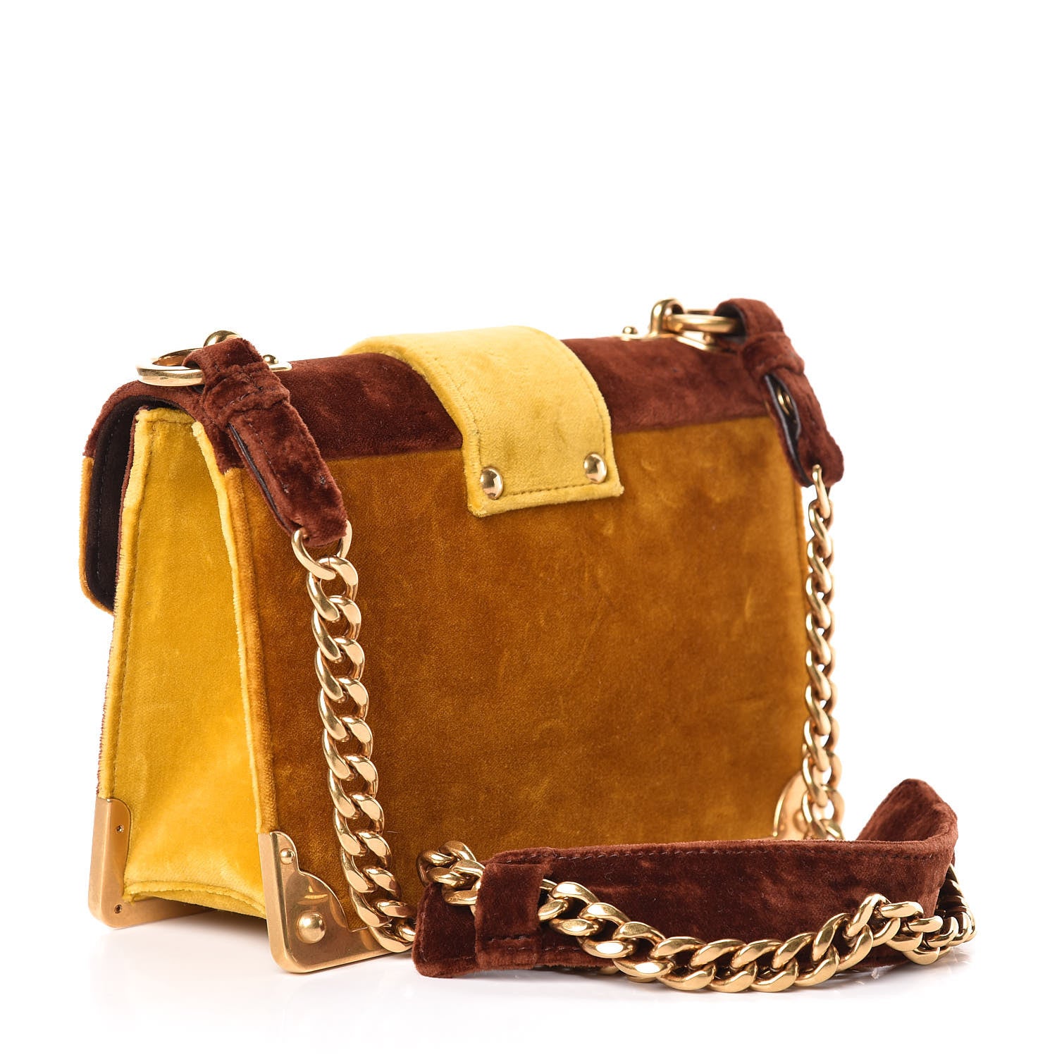 Prada Velluto Lions Head Cahier Shoulder Bag Ambra 3 of 14